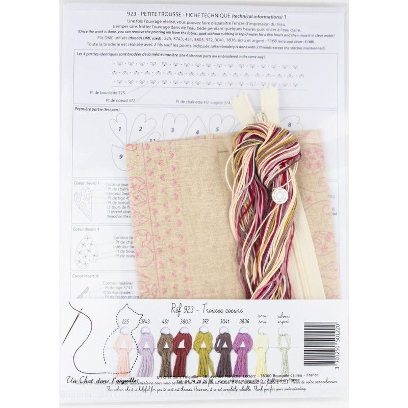 Wheat Hearts Pencil Case 8x19cm - Embroidery Needlework Kits