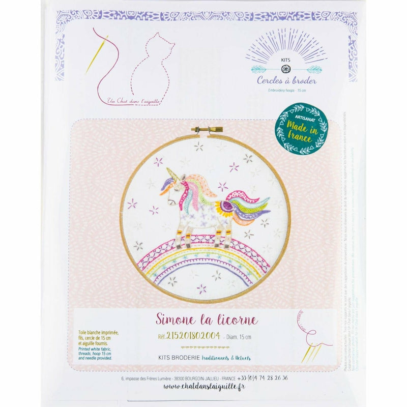 Gray Simone the Unicorn - Embroidery Kit 15cm Needlework Kits