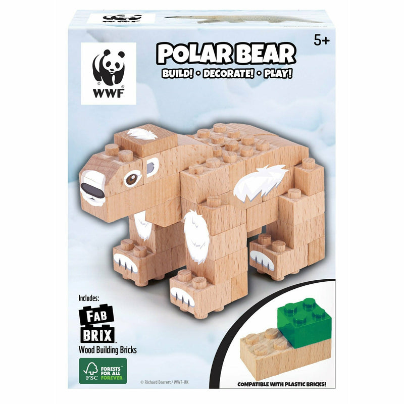 Light Gray FabBrix - WWF - Polar Bear Kids Educational Games and Toys