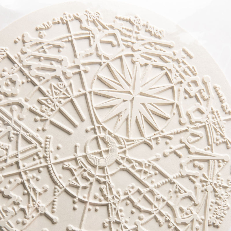 Gray Carabelle Studio Art Printing Round Rubber Texture Plate -Zodiac Printmaking