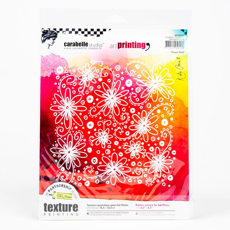 Red Carabelle Studio Art Printing Square Rubber Texture Plate-Flower Field Printmaking