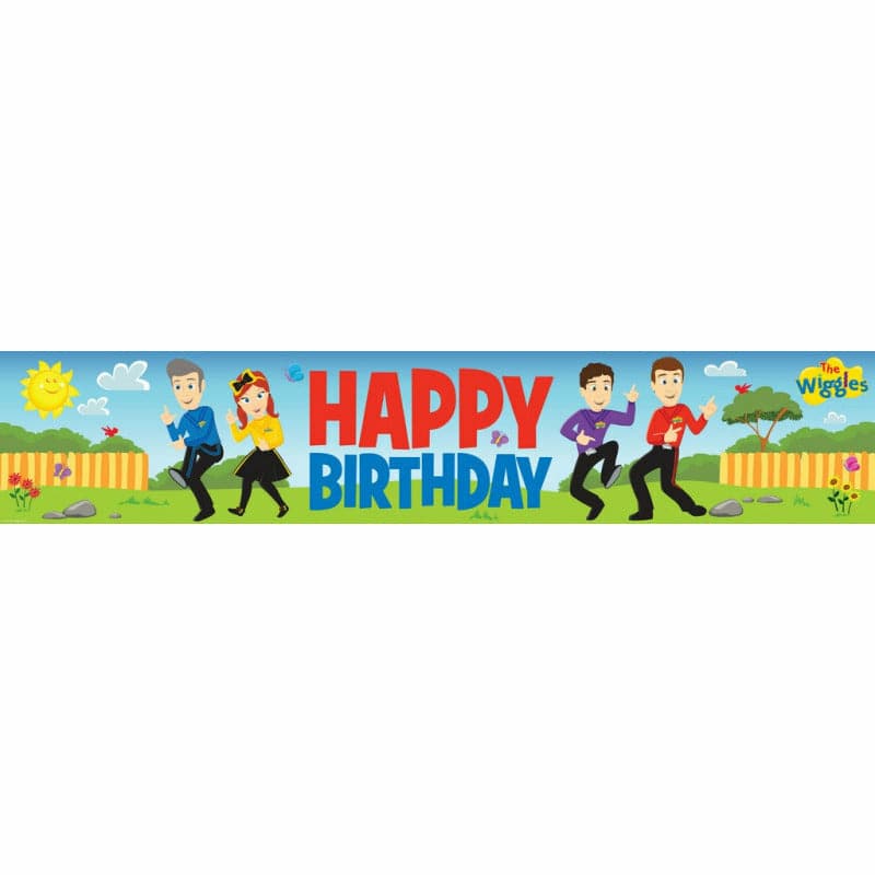 Sky Blue The Wiggles Plastic Banner 1.5m x 30cm Party Supplies