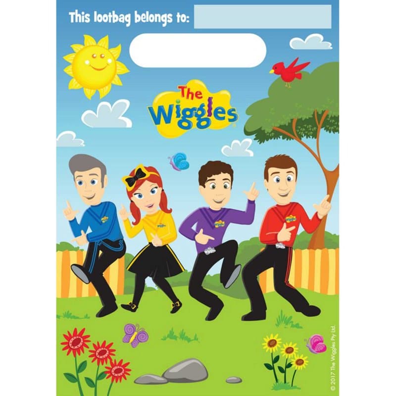 Light Steel Blue The Wiggles Loot Bags 8 Pack Party Supplies