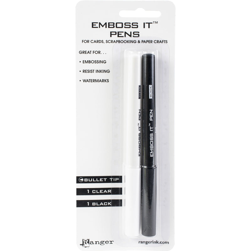 Lavender Ranger Emboss It Pens 2/Pkg-Black & Clear Embossing Supplies