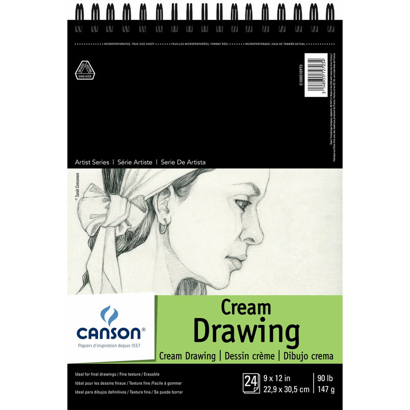 Light Gray Canson Artist Series Drawing Pad 9"X12" - Classic Cream 24 Sheets Pads