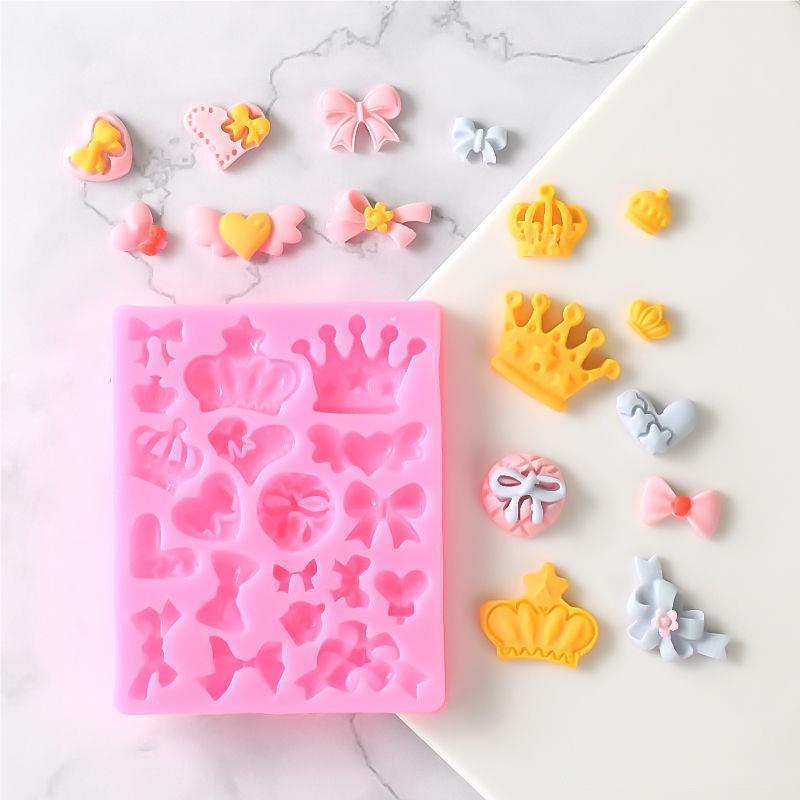 Misty Rose The Clay Studio Crowns And Bows Silicone Mould for Polymer Clay and Resin 9x7x1cm Resin Craft Moulds