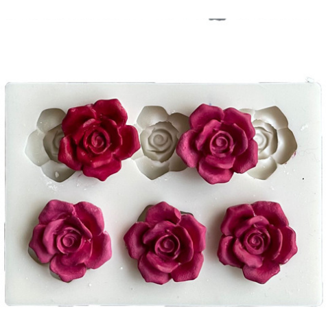 Light Gray The Clay Studio Roses Silicone Mould for Polymer Clay and Resin 9.8x7x1cm Resin Craft Moulds