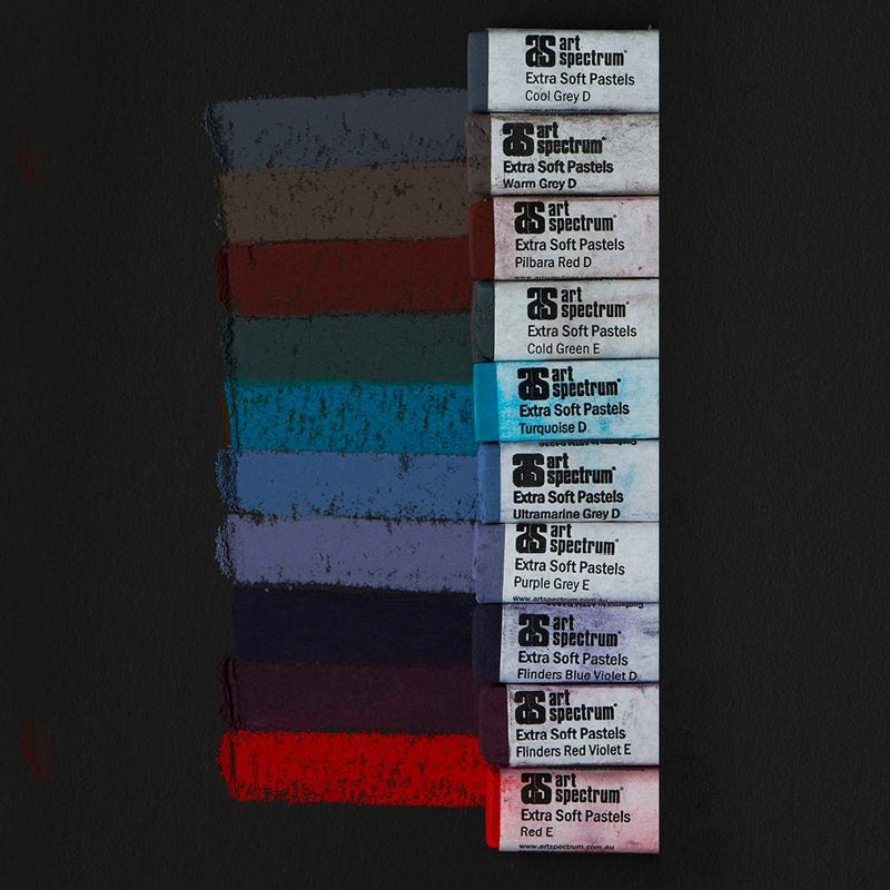 Dark Slate Gray Art Spectrum Extra Soft Square Pastel Set Of 10 - Darks Pastels & Charcoal