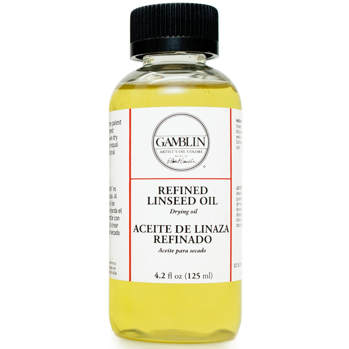 Black Gamblin Refined Linseed Oil 125ml/4oz Oil Paints