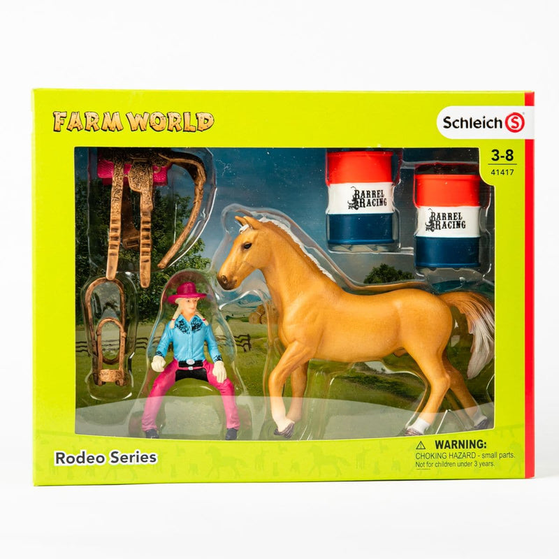 Dark Slate Gray Schleich - Barrel racing with cowgirl Kids Art and Craft
