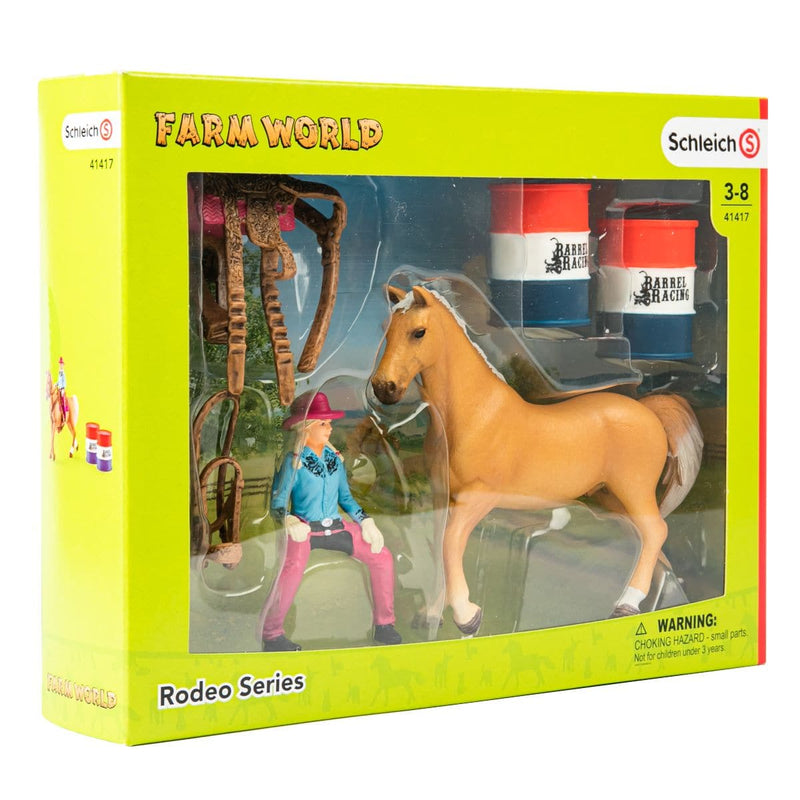Goldenrod Schleich - Barrel racing with cowgirl Kids Art and Craft