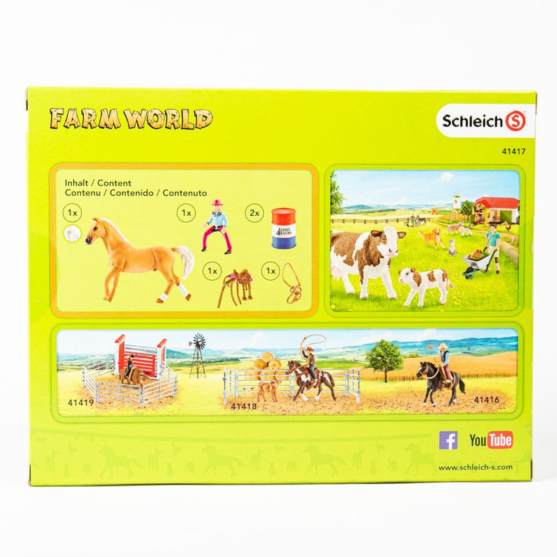 Green Yellow Schleich - Barrel racing with cowgirl Kids Art and Craft