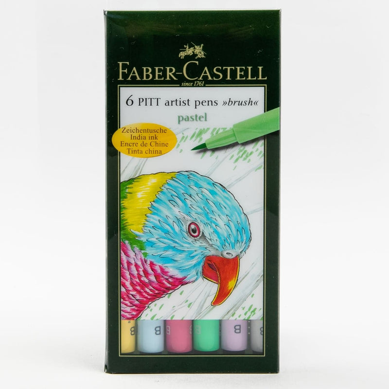 Cadet Blue Faber Castell Pitt Artist Brush Pens  Shades of Pastels  – Pack of 6 Brush Pen