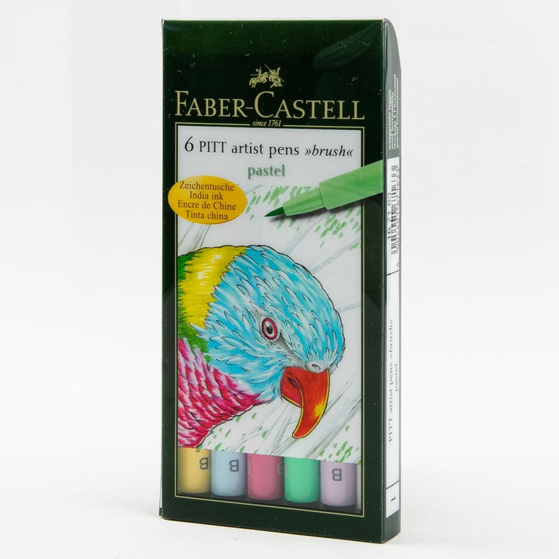 Cadet Blue Faber Castell Pitt Artist Brush Pens  Shades of Pastels  – Pack of 6 Brush Pen