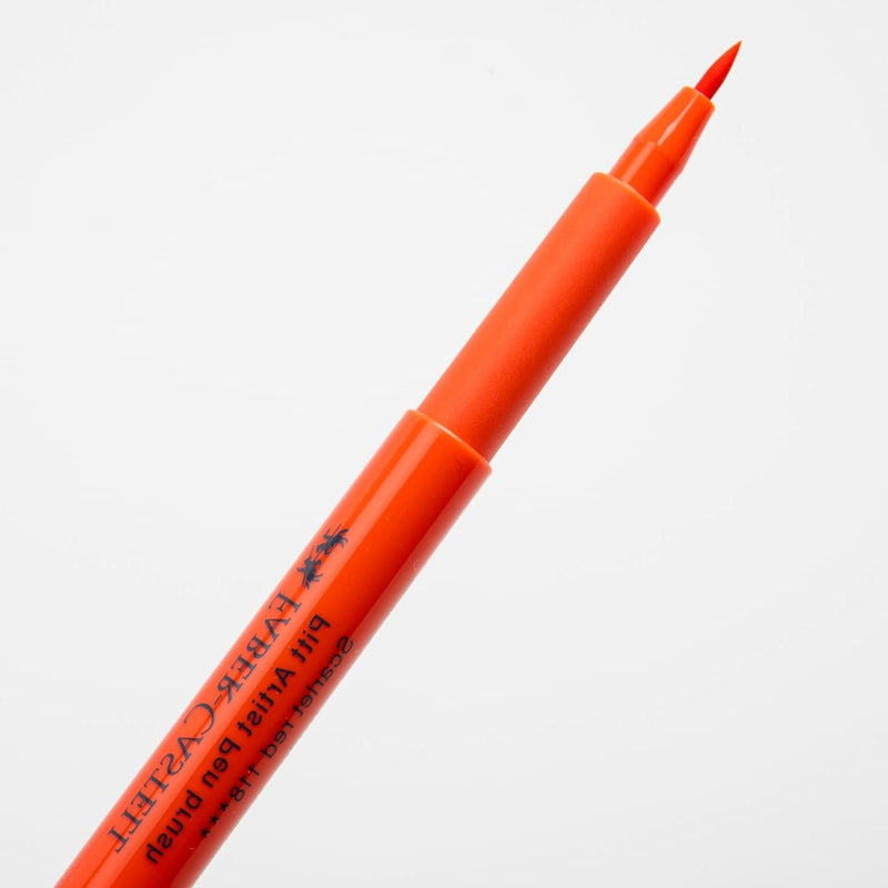 White Smoke Faber Castell Pitt Artist Brush Pen  118 Scarlet Red Brush Pen