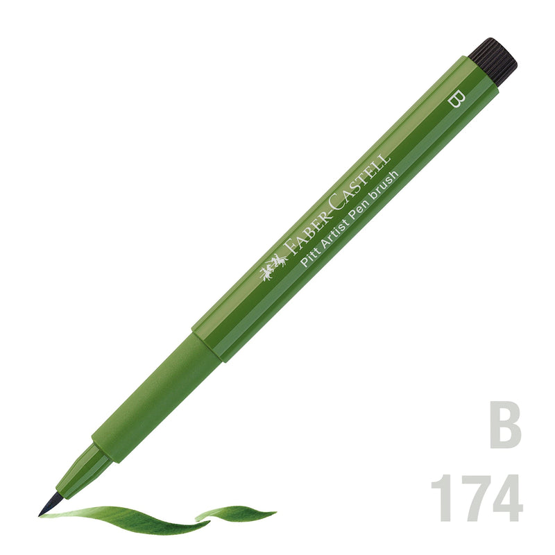 Dark Olive Green Faber Castell Pitt Artist Brush Pen  174 Chromium Green Opaque Brush Pen