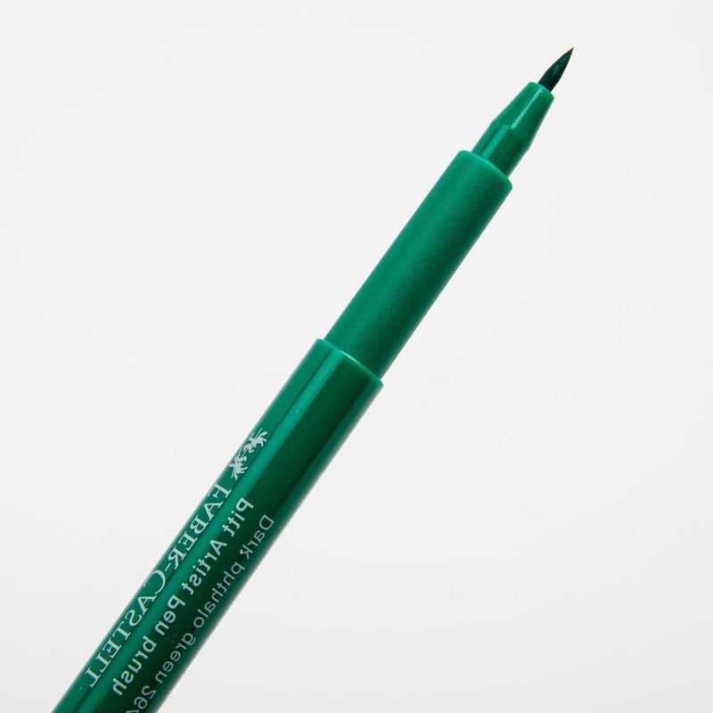White Smoke Faber Castell Pitt Artist Brush Pen  264 Dark Phthalo Green Brush Pen