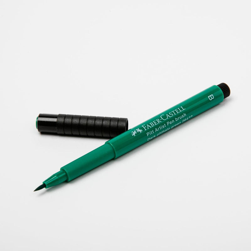White Smoke Faber Castell Pitt Artist Brush Pen  264 Dark Phthalo Green Brush Pen