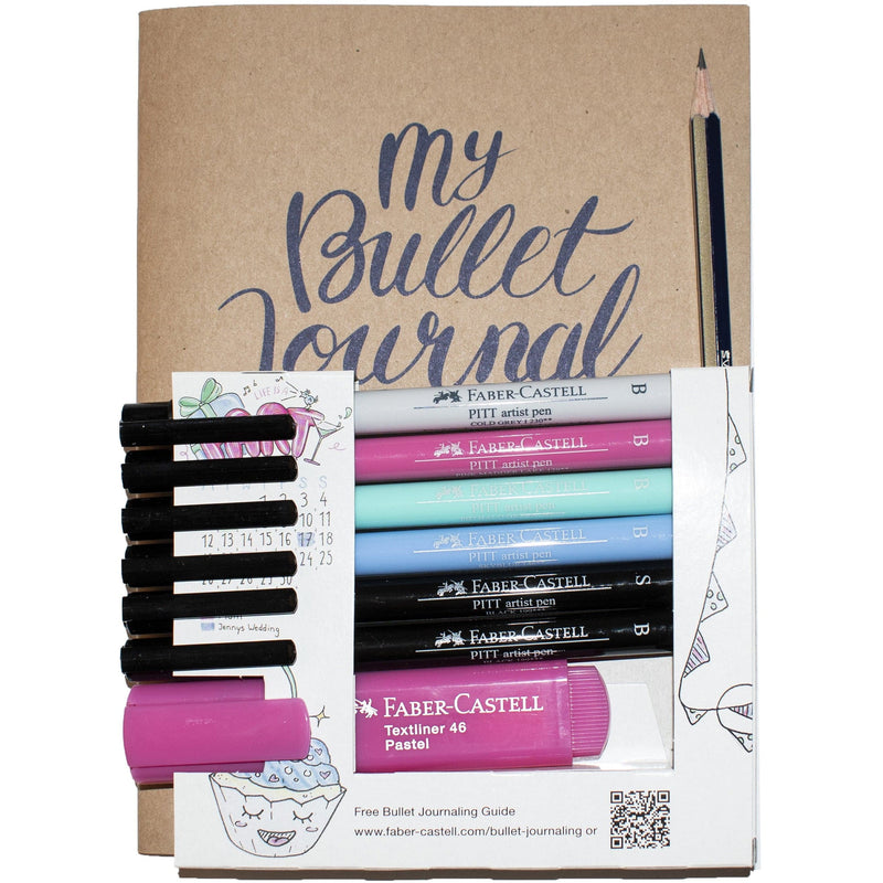 Pale Violet Red Faber Castell Bullet Journaling Starter Set – Set of 9 Pens and Markers