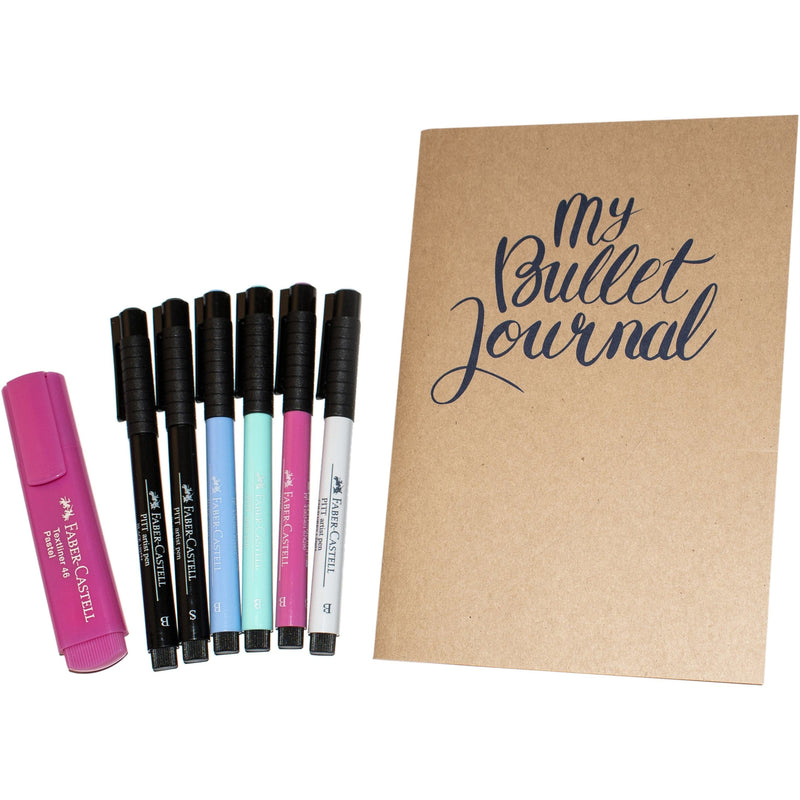 Tan Faber Castell Bullet Journaling Starter Set – Set of 9 Pens and Markers