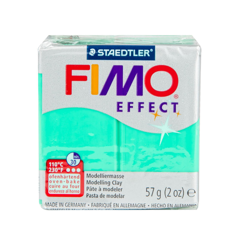 Turquoise Staedtler Fimo Effect Polymer Clay 56.7g-Translucent Green Polymer Clay (Oven Bake)