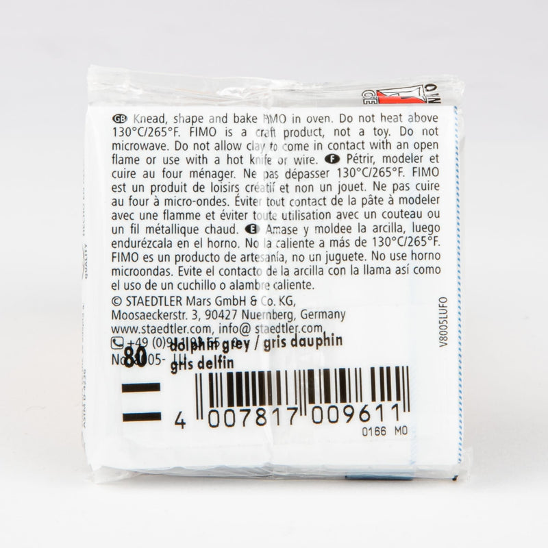 White Smoke Staedtler Fimo Professional Soft Polymer Clay 56.7g-Dolphin Grey Polymer Clay (Oven Bake)