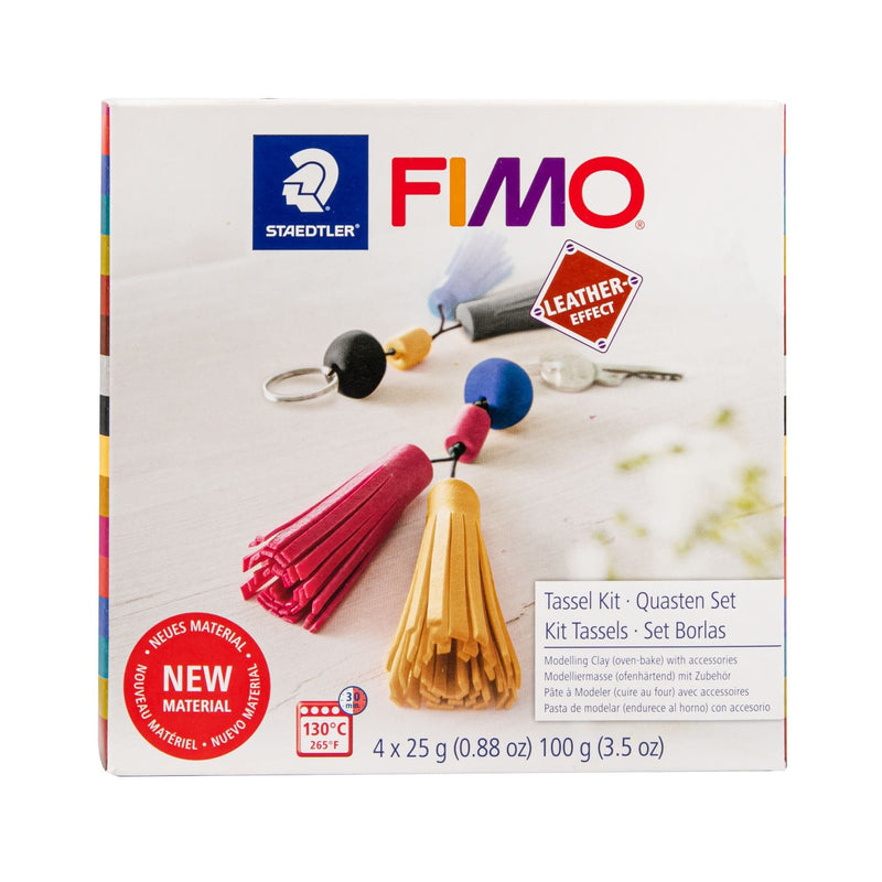 Brown Staedtler Fimo Leather Effect Kit-Keychain Tassel Polymer Clay (Oven Bake)