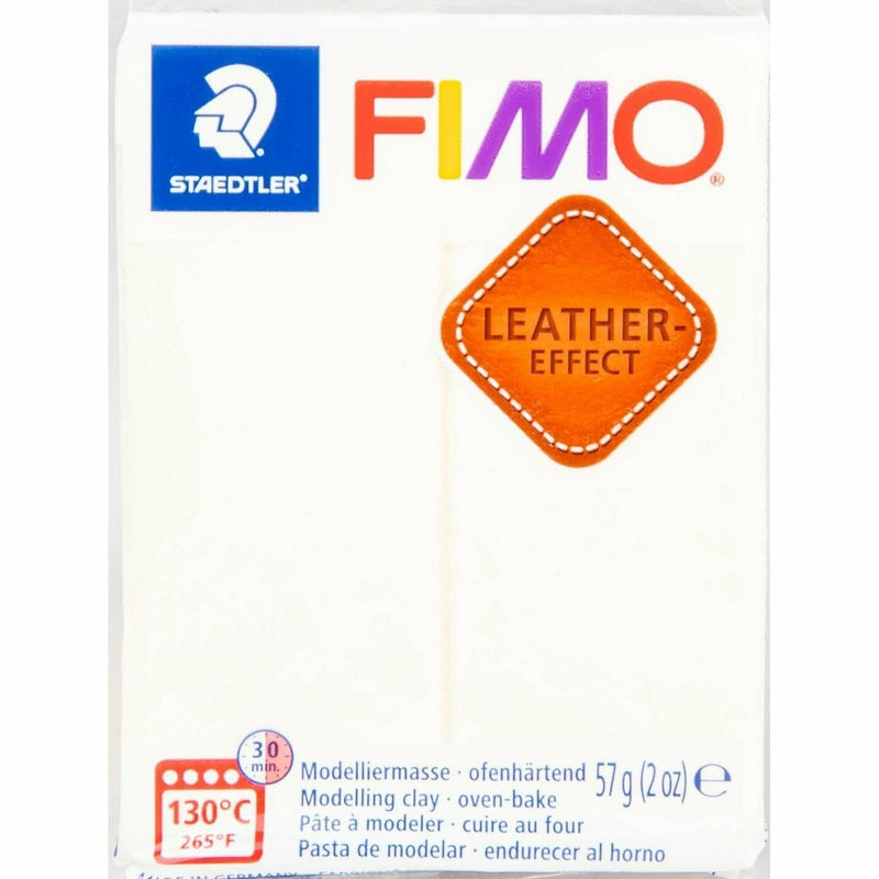 White Smoke Staedtler Fimo Leather Effect Polymer Clay 56.7g-Ivory Polymer Clay (Oven Bake)