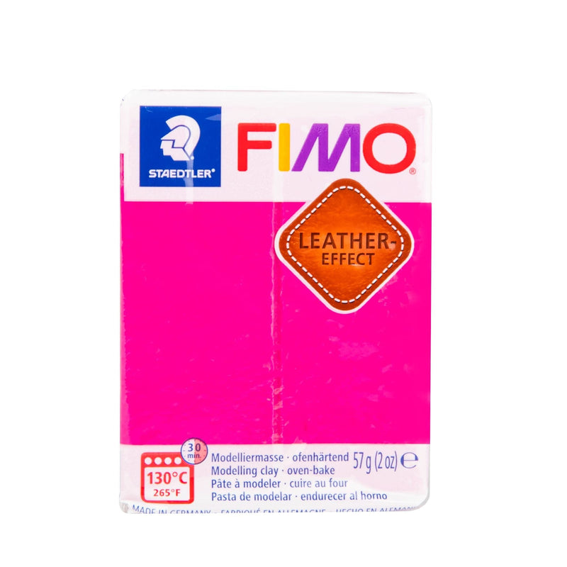 Deep Pink Staedtler Fimo Leather Effect Polymer Clay 56.7g-Berry Polymer Clay (Oven Bake)