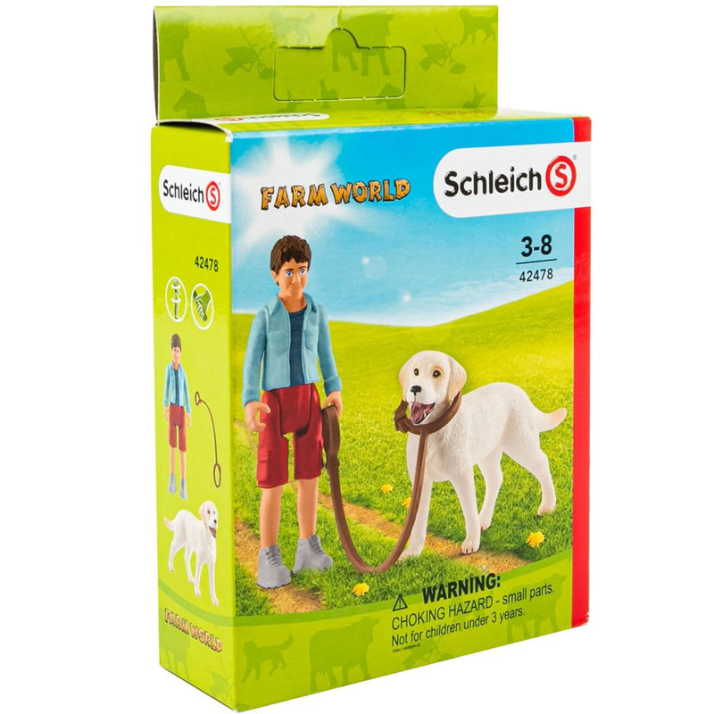 Yellow Green Schleich - Walking with Labrador retriever Kids Art and Craft