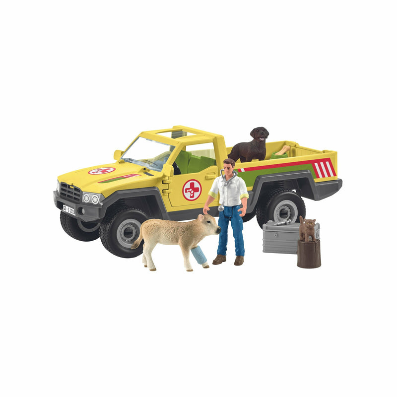 Dark Khaki Schleich - Veterinarian visit at the farm Kids Educational Games and Toys