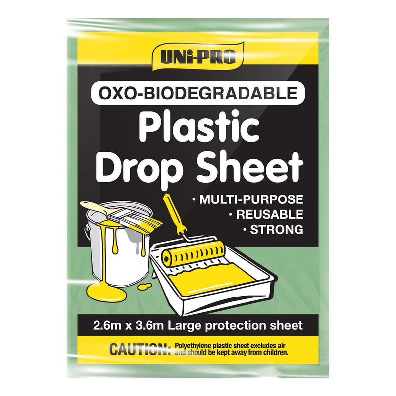 Black UNi-PRO Oxo-Biodegradable Light Duty Drop Sheet 2.6 x 3.6m Painting Accessories