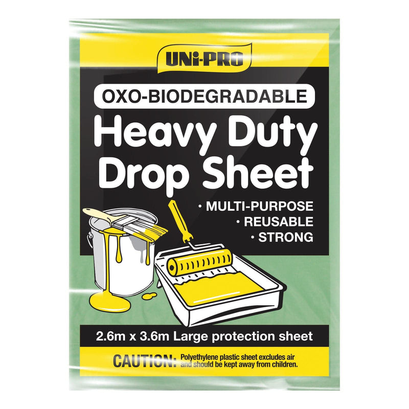 Black UNi-PRO Oxo-Biodegradable Heavy Duty Drop Sheet 2.6 x 3.6m Painting Accessories