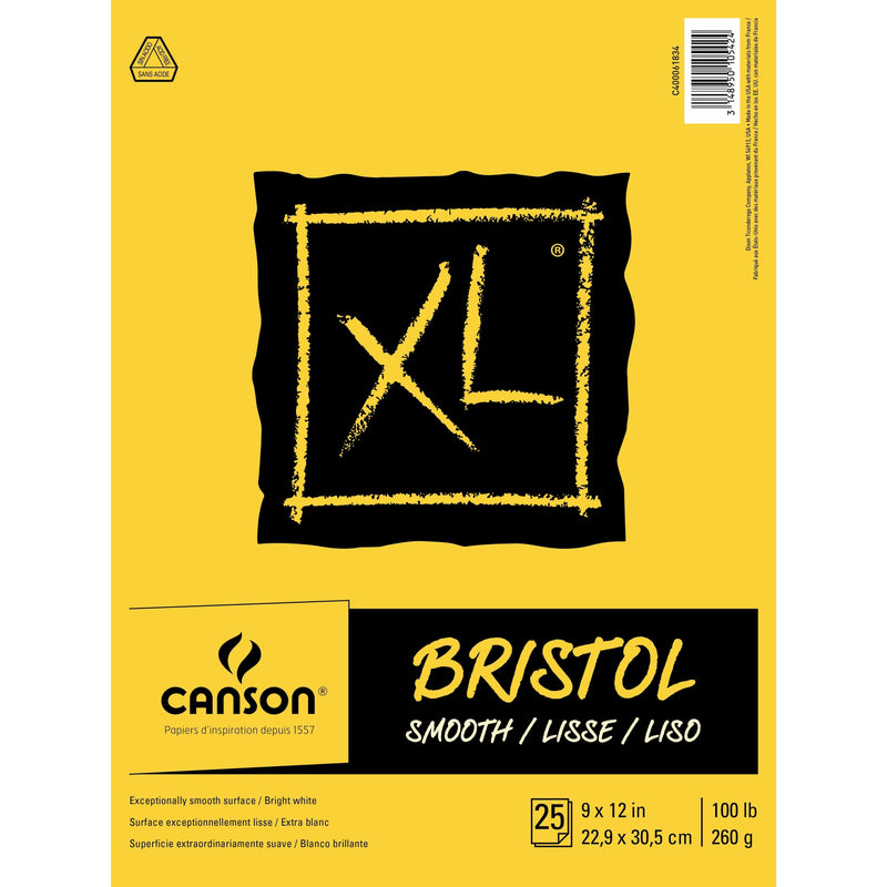 Sandy Brown Canson XL Recycled Bristol Paper Pad 9"X12" - 25 Sheets Smooth Pads