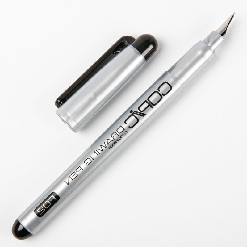 Gray Copic Drawing Pen F02 - Fountain Pen Tip  - Black 0.2mm Pens and Markers