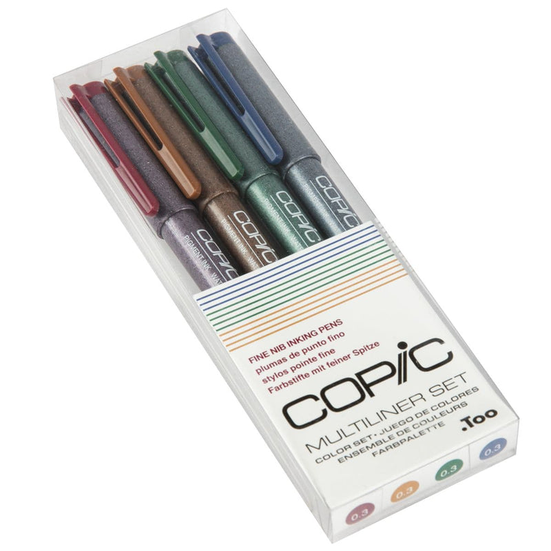 Dark Slate Gray Copic Multiliner Set - Colour Set Pack of 4 Pens and Markers