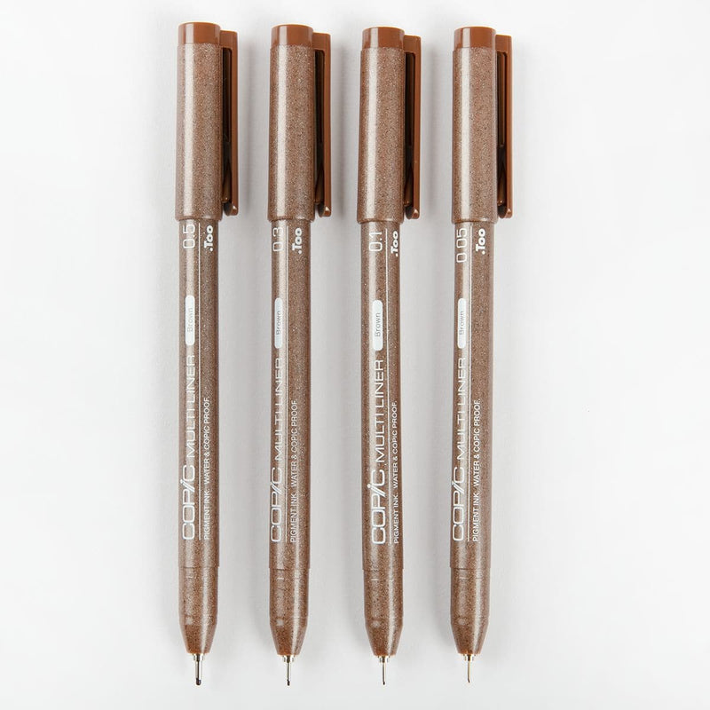 Lavender Copic Multiliner Set - Brown Set of 4 Fine Nib Ink Pens Pens and Markers