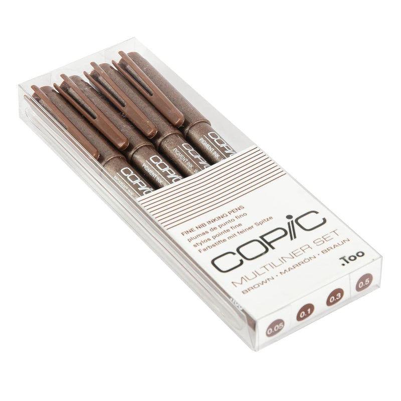 Beige Copic Multiliner Set - Brown Set of 4 Fine Nib Ink Pens Pens and Markers