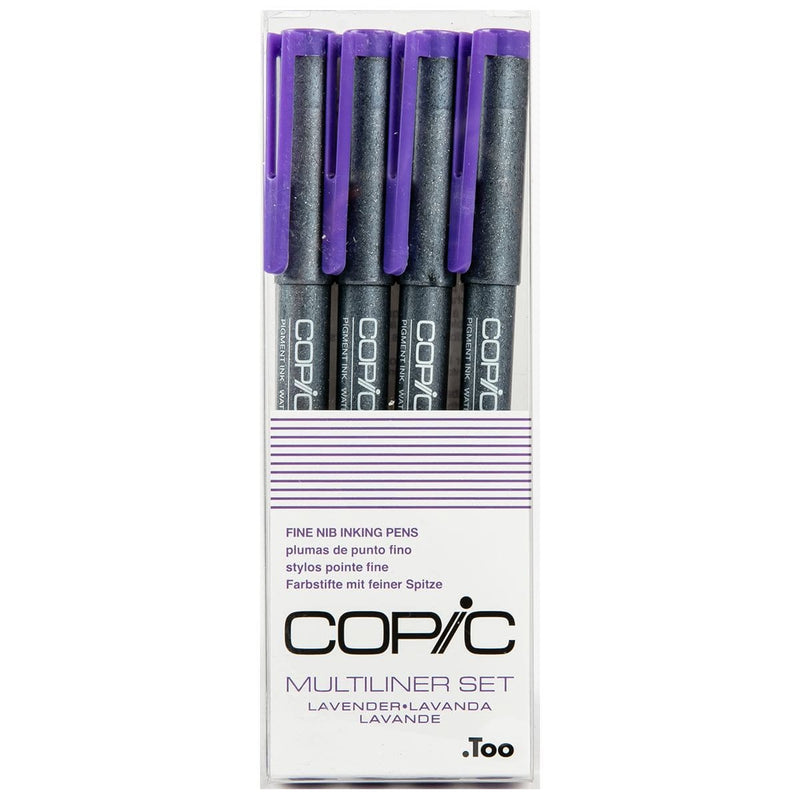 Lavender Copic Multiliner Set - Lavender Set of 4 Fine Nib Ink Pens Pens and Markers