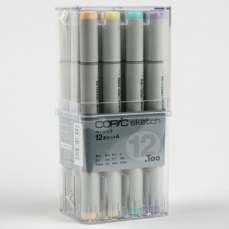 Light Gray Copic Sketch Markers 12-A Set Pens and Markers