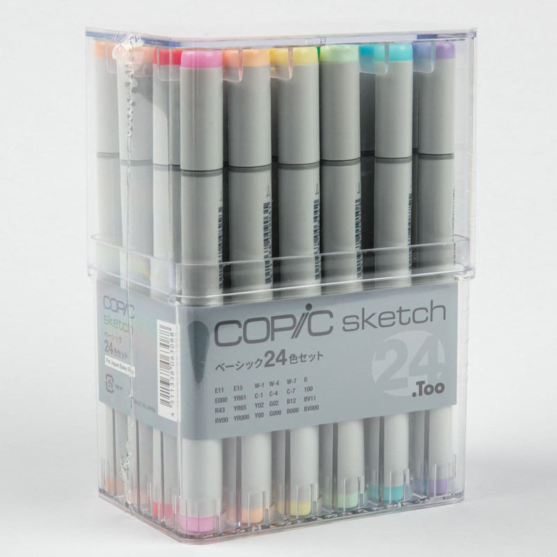 Light Gray Copic Sketch Markers 24 Set - Basic Colours Pens and Markers