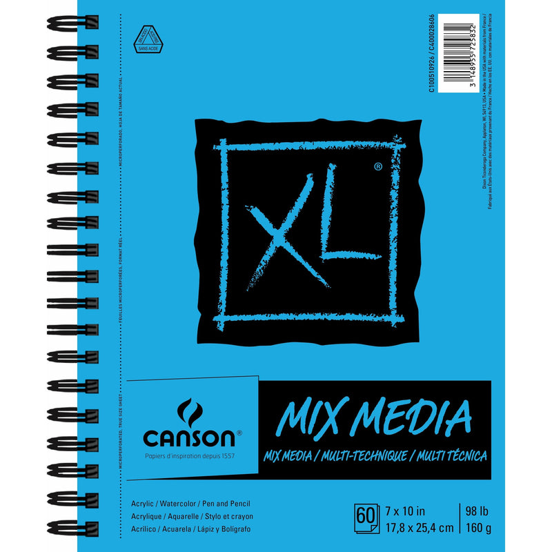 Dodger Blue Canson XL Spiral Multi - Media Paper Pad 7"X10" - 60 Sheets Pads