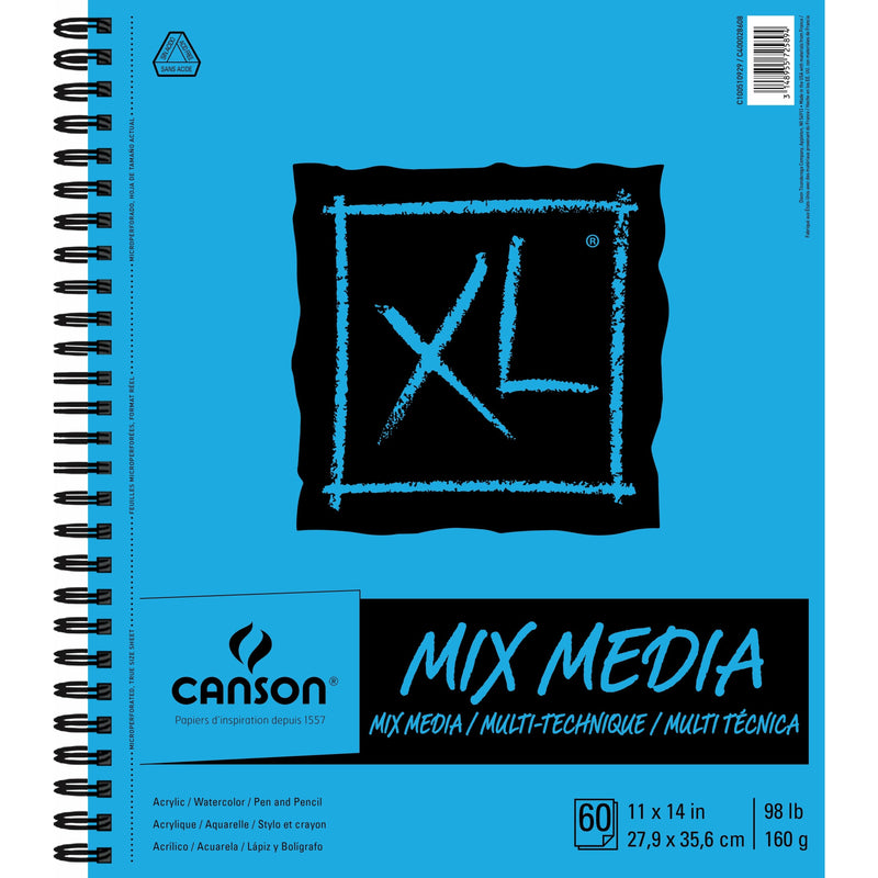 Dodger Blue Canson XL Spiral Multi - Media Paper Pad 11"X14" - 60 Sheets Pads