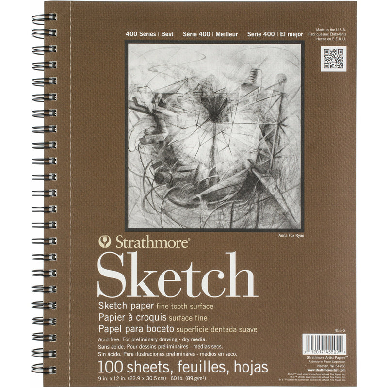 Dim Gray Strathmore Sketch Spiral Paper Pad 9"X12" - 100 Sheets Medium Pads