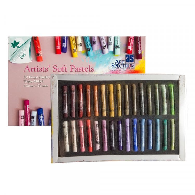 Saddle Brown Art Spectrum Standard Pastel Box Set Of 30 Landscape Pastels & Charcoal