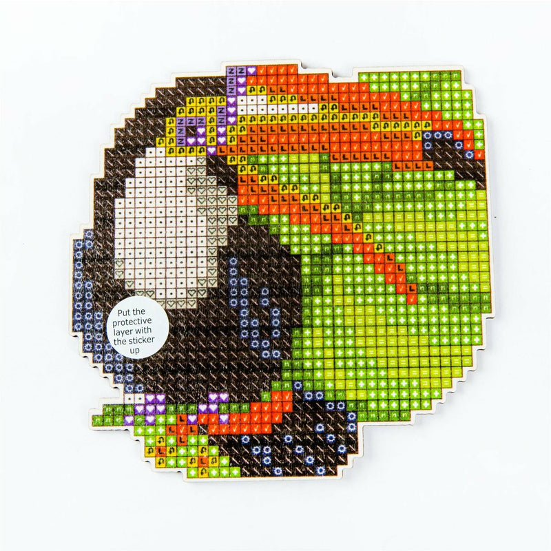 Olive Drab Be Happy Toucan Diamond Painting  Mosaic Magnet Kit -
10.2cm x 10.2cm - Collection  D'Art Diamond Painting Kit