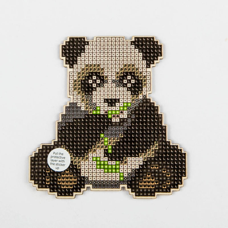 Tan Be Happy Panda Diamond Painting  Mosaic Magnet Kit -
10.2cm x 10.4cm - Collection  D'Art Diamond Painting Kit