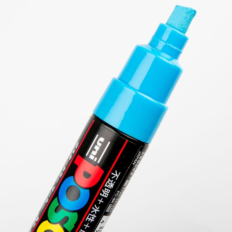 Dark Cyan Posca Bold Chisel Tip Light Blue Pens and Markers