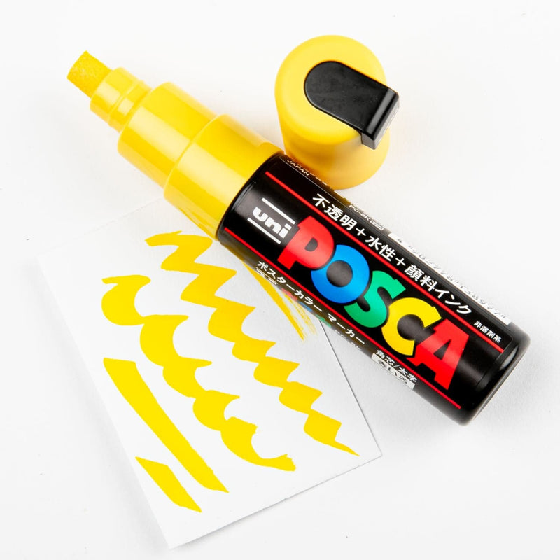 White Smoke Posca Bold Chisel Tip Yellow Pens and Markers