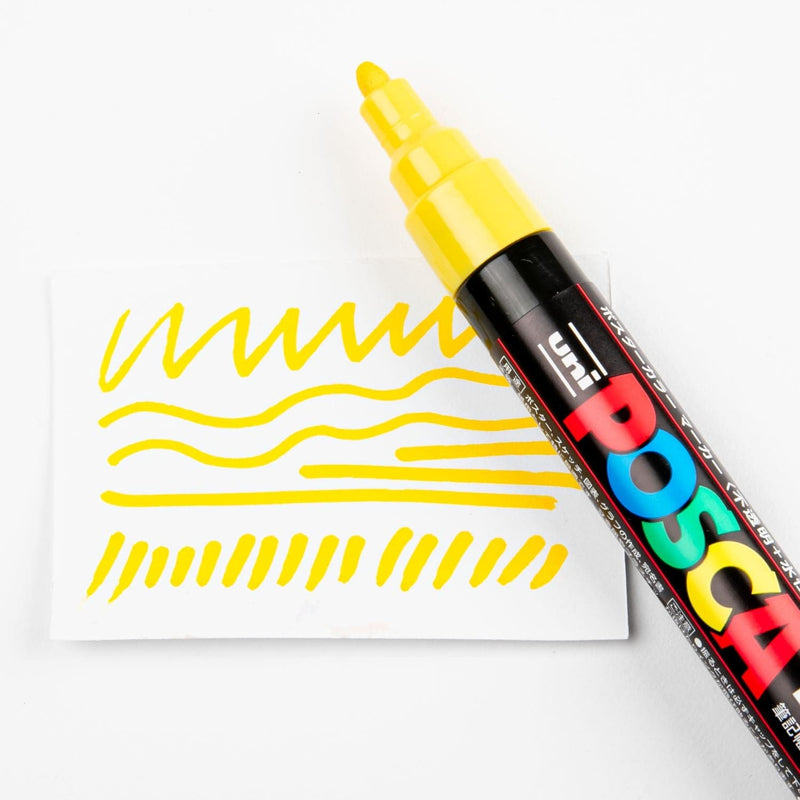 White Smoke Posca Medium Bullet Tip Yellow Pens and Markers